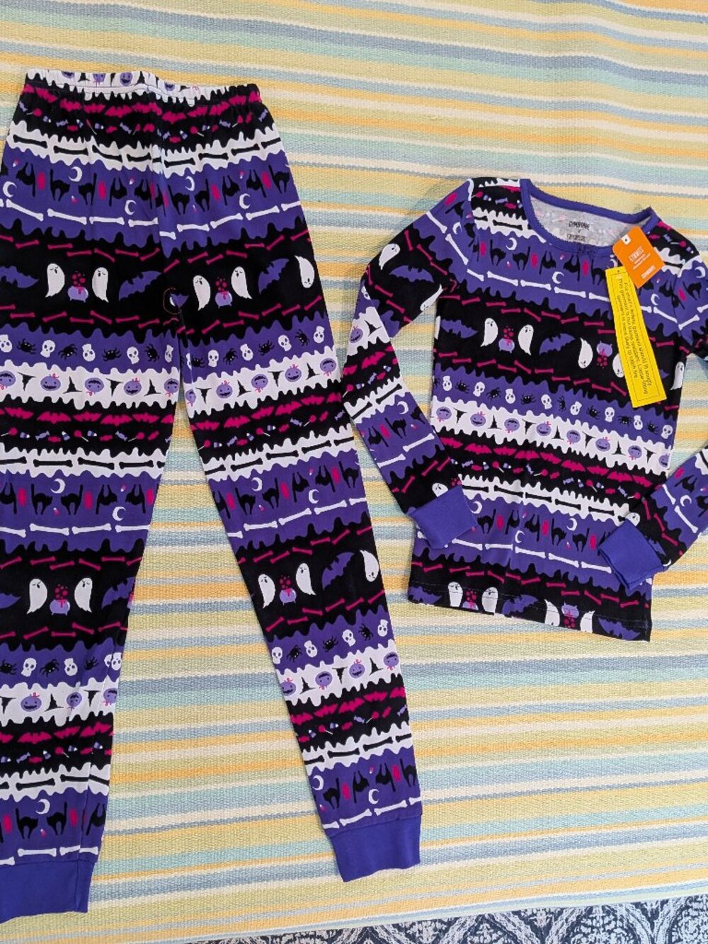 NWT Gymboree Girls' Size 8 Halloween Fair Isle 2-Piece Cotton Pajamas Gymmies Pu